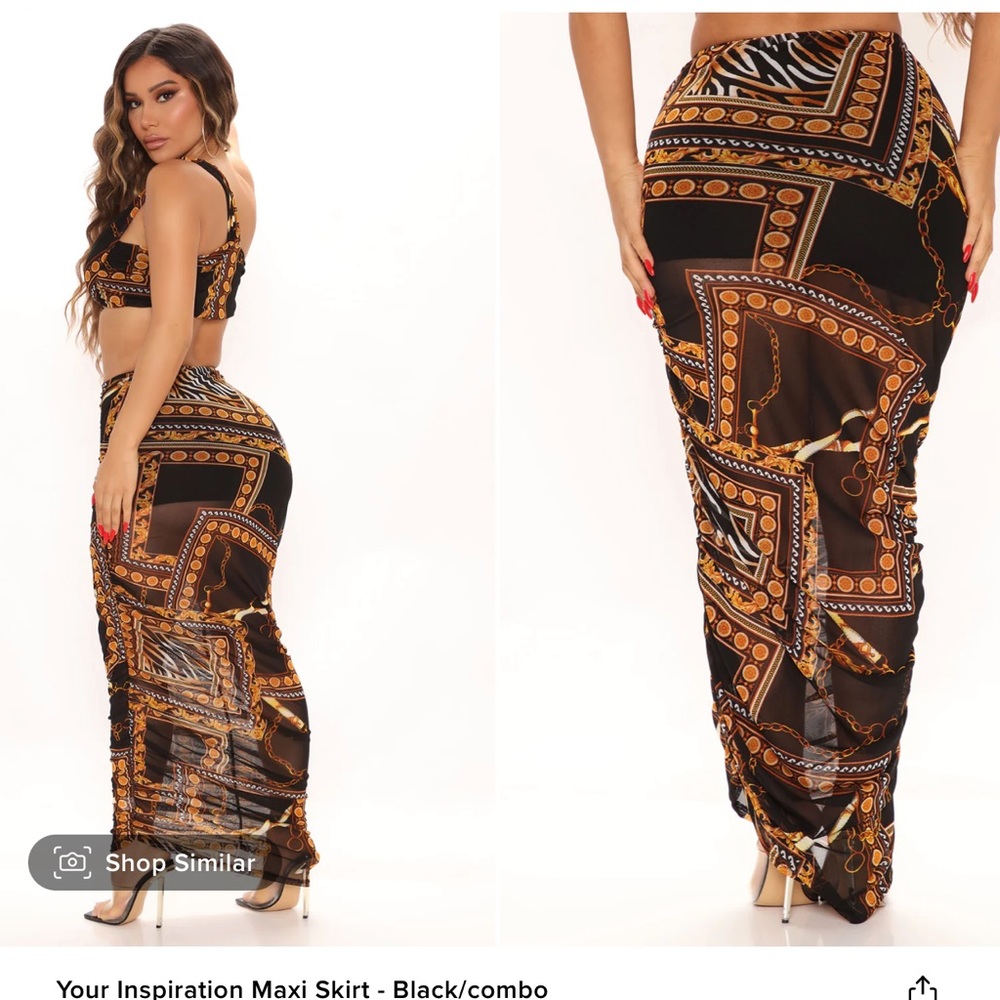 Inspirational maxi skirt set